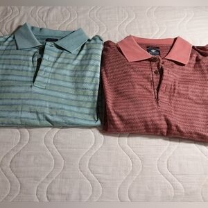 Bundle of 2 Pebble Beach Men’s Polo Shirts Size Large Short Sleeves